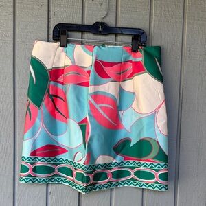 Zapelle Colorful Floral Print High-Waist Shorts - Pink, Aqua, Green M